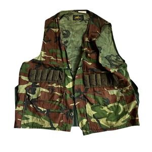 Vintage Kmart Woodland Camo Hunting Vest Mens Large Shell Loops